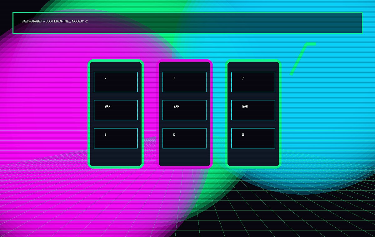 Arabic Cyberpunk casino slot and table scene