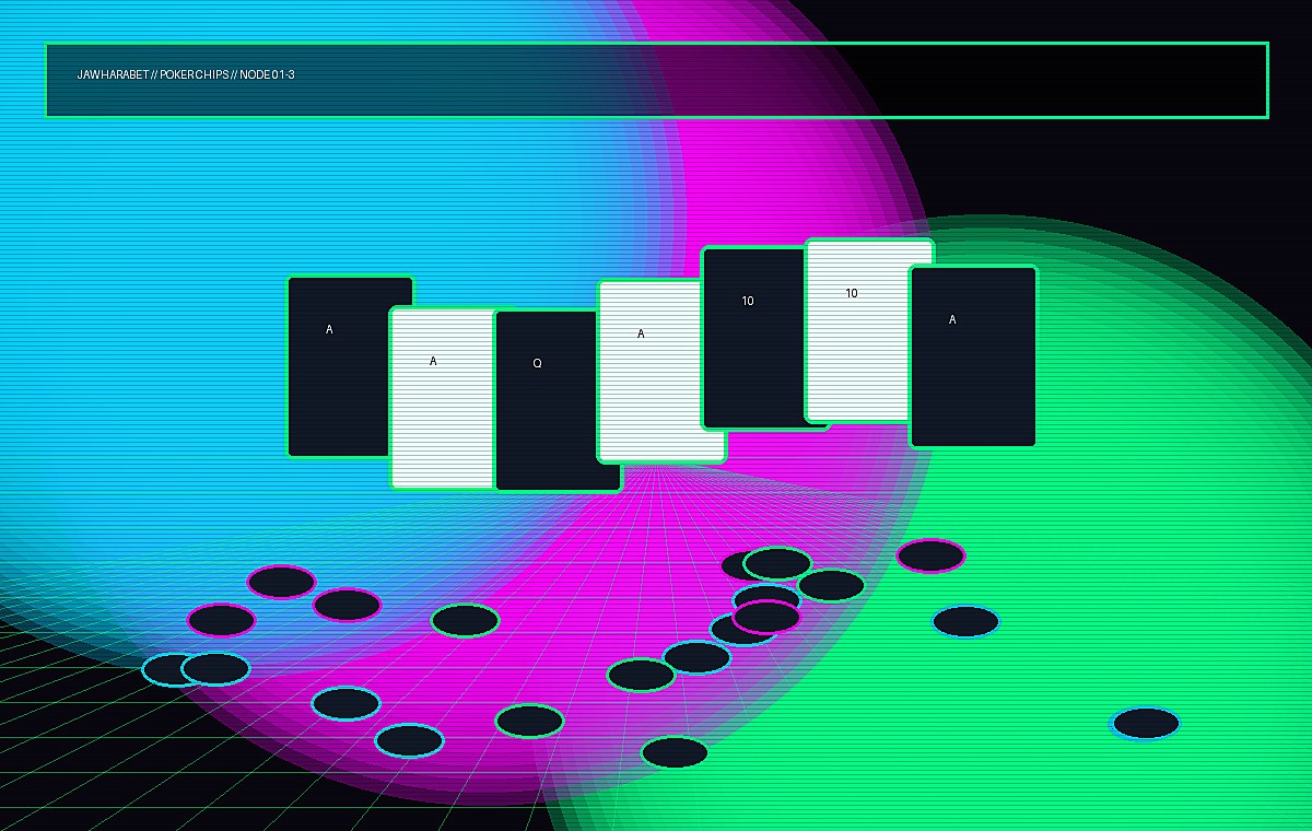 Arabic Neon casino chips and cards